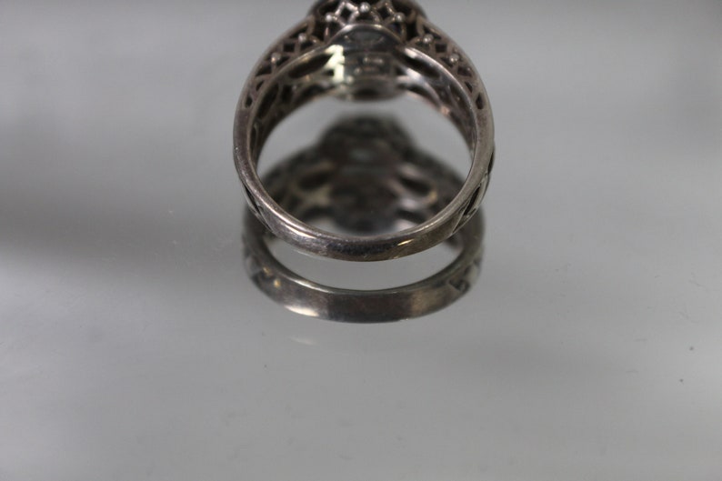 925 /& 14k Vintage Mystic Topaz Ring w Cross Hatched Weave Woven Shoulders in Sterling Silver and Yellow Gold