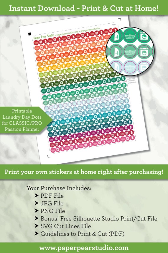 Printable Laundry Day Dots Stickers In All The Colors Palette Etsy