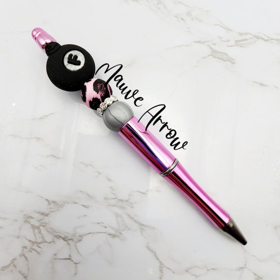 F BOMB - Beaded Pen, Silicone Bead Pen, minimalist, pink, leopard, hot  pink, vulgar, metallic, silver, pen