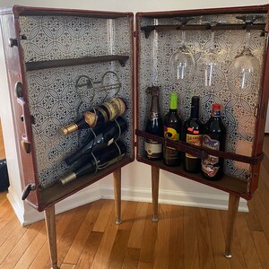 Steamer Trunk Bar Cabinet Cocktail Suitcase UK Vintage & Antique
