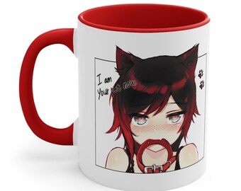 Ich bin dein Haustier Becher || Neko Ecchi Anime Doujin Manga Katzenmädchen || 11oz Farbbecher || Keramik Kaffeebecher || mikrowellengeeignet || Spülmaschinenfest