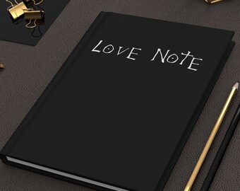 LOVE NOTE Hardcover School Notebook | Goth Aesthetic Journal | Hardcover Diary | Matte finish | 150pages / 75sheets | Cosplayer Accessory
