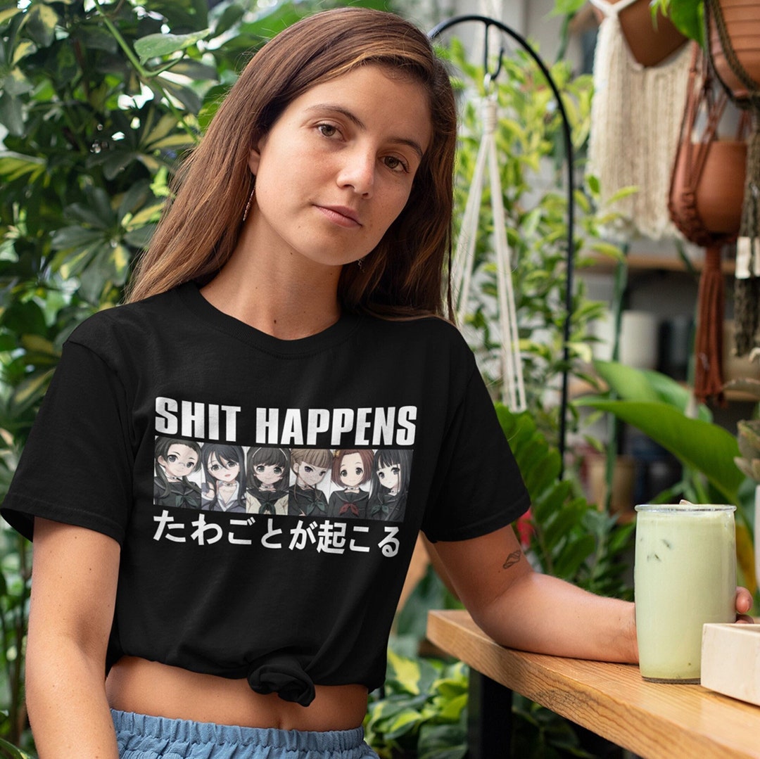 SHIT HAPPENS Tshirt Ecchi Anime Doujin Manga Yami Kawaii BDSM T-shirt  Short-sleeve Unisex Pre-shrunk 100% Combed & Ring-spun Cotton - Etsy Israel