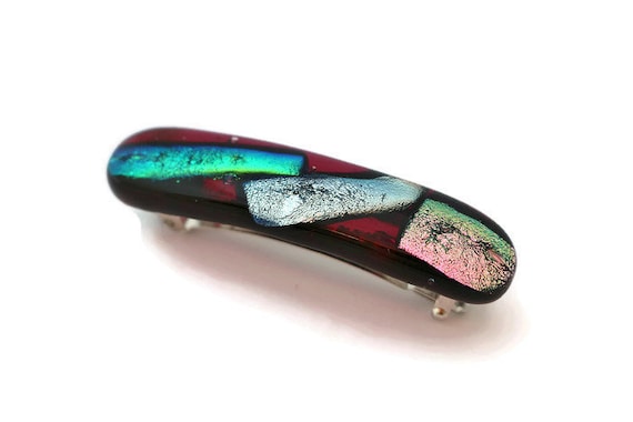 Dragonfly Hair Barrette, Teal, French Barrette, Bo