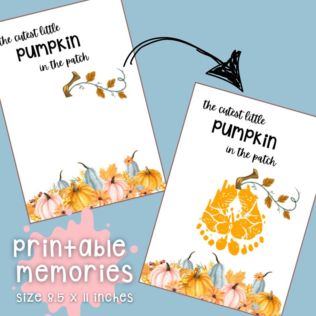 Cutest Little Pumpkin in the Patch Handprint Art - Footprint Baby ...