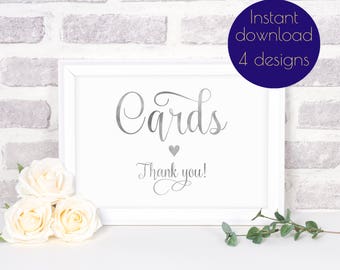 Wedding cards sign, wedding card box, card box sign, card sign, gold sign, wedding sign printable, silver wedding, cards sign, #ELISE