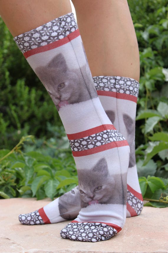 Cat Kitten Socks Unique Cat Novelty Sock Fun Cool Cat Etsy