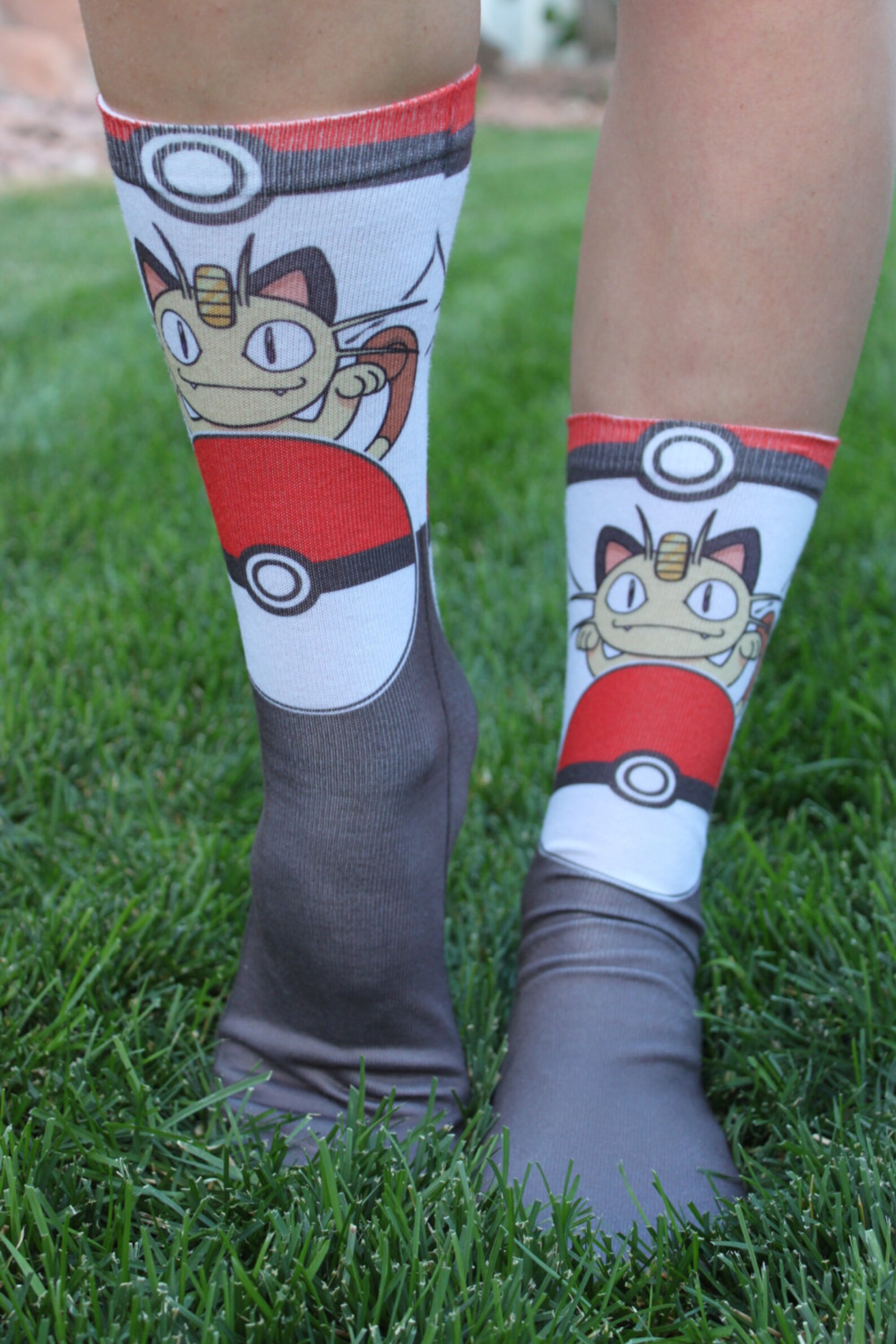 Pokemon Go Meowth Socks Unique Pokemon Novelty Sock Fun Etsy