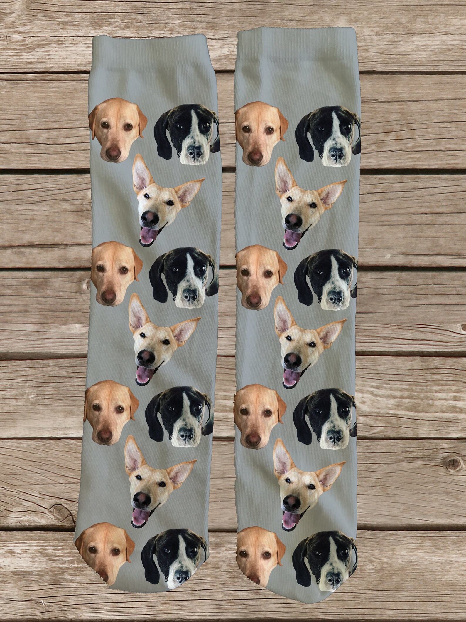 Personalizado 3-imagen perro foto calcetines personalizados | Etsy