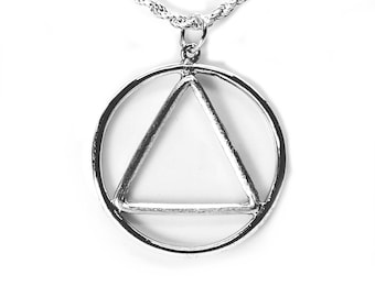 Alcoholics Anonymous Symbol Pendant  in Sterling Silver