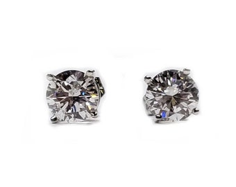 Diamond Stud Earrings 2=1.40cts. in 14kt. White Gold Settings