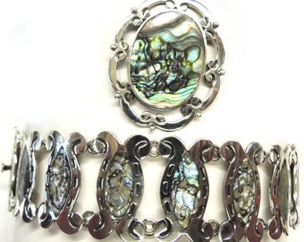 Abalone Bracelet & Pendant in Sterling Silver
