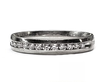 Diamond Wedding Band with Channel Set Diamonds, 20pts. in 14kt White Gold