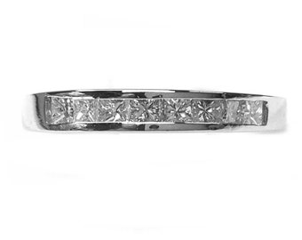 Diamond Wedding Ring with Channel Set  Princess Cuts 36pts. t.w., in 14kt. White Gold