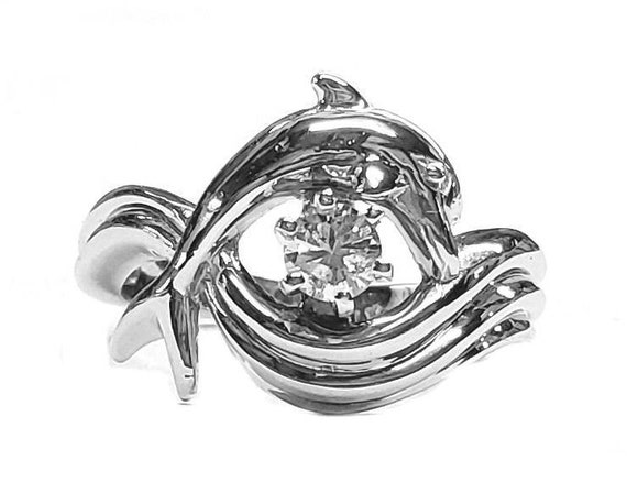Dolphin Engagement Ring independence Day Style Setting 1 4ct