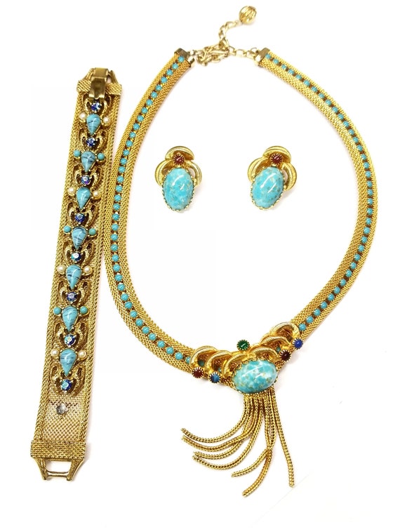 Necklace , Bracelet, Earring Set. Unique Colored … - image 2
