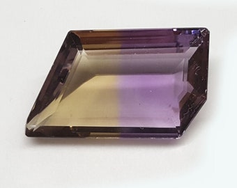 Ametrine 22ct. Genuine Gemstone Offset Emerald Cut, 26x16mm