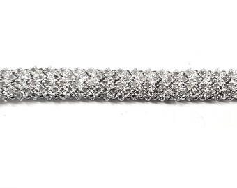 Diamond Bracelet in Sterling Silver 10mm Wide 7"