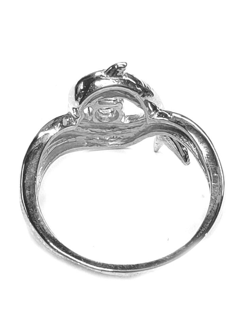 Pear Shape Sapphire Independence Day style Dolphin Ring
