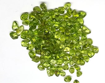 Peridot Nugget Style  Beads, 5-8mm, 100 Pieces, Make Your Own Jewelry