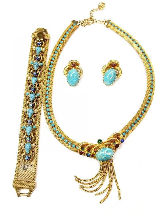Necklace , Bracelet, Earring Set. Unique Colored … - image 1