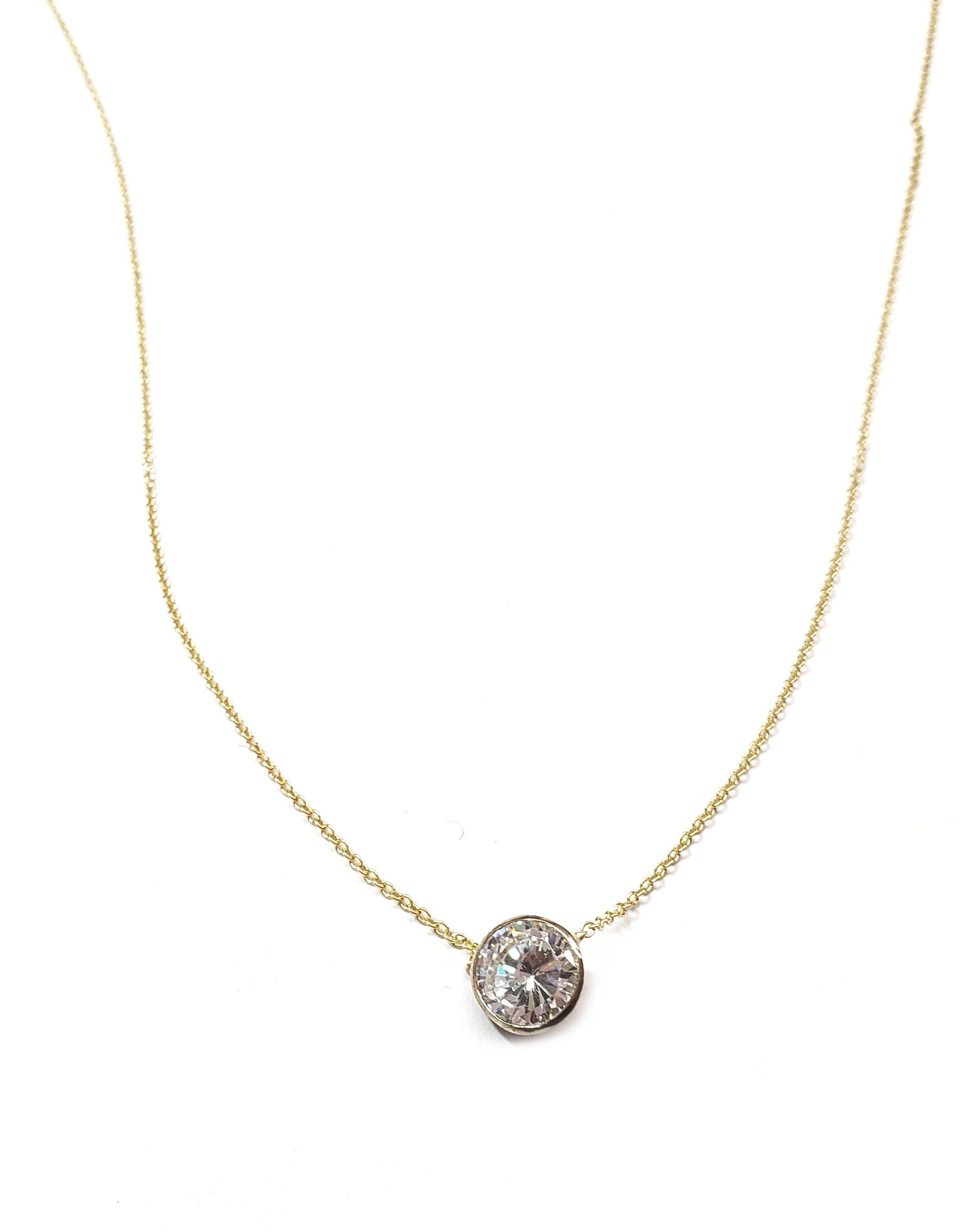 Invisible necklace with diamond Clearance