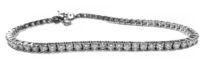 Diamond Tennis Bracelet 3.79cts. 4 Prong Setting in 14kt. White Gold 7"