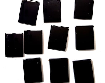 Black Onyx Rectangles Polished Side 16x12mm