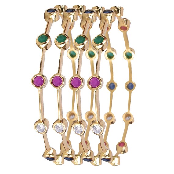 K Set Of 4 Two White American Diamond Cubic Zircon Diamond Etsy