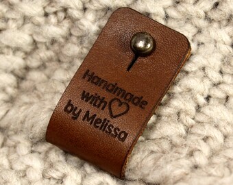 PU Leather Labels Handmade Tags DIY Clothing Bag Sewing Craft Supplies Wholesale