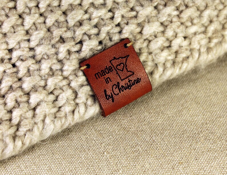 Leather labels for knitted items personalized labels for Etsy