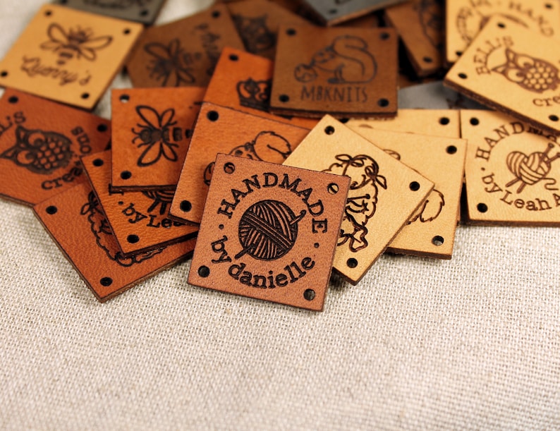 Custom Leather Labels Personalized Leather Labels Handmade Etsy