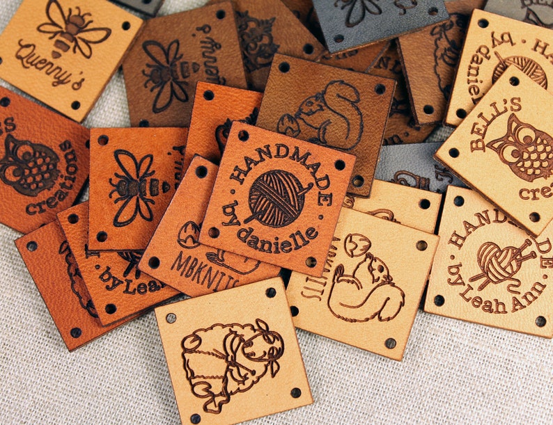 Custom Leather Labels Personalized Leather Labels Handmade Etsy