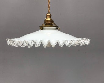 vintage white glass lamp shade
