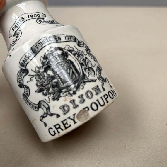 Digoin Sarreguemines Antique DIJON GREY-POUPON French White Glazed