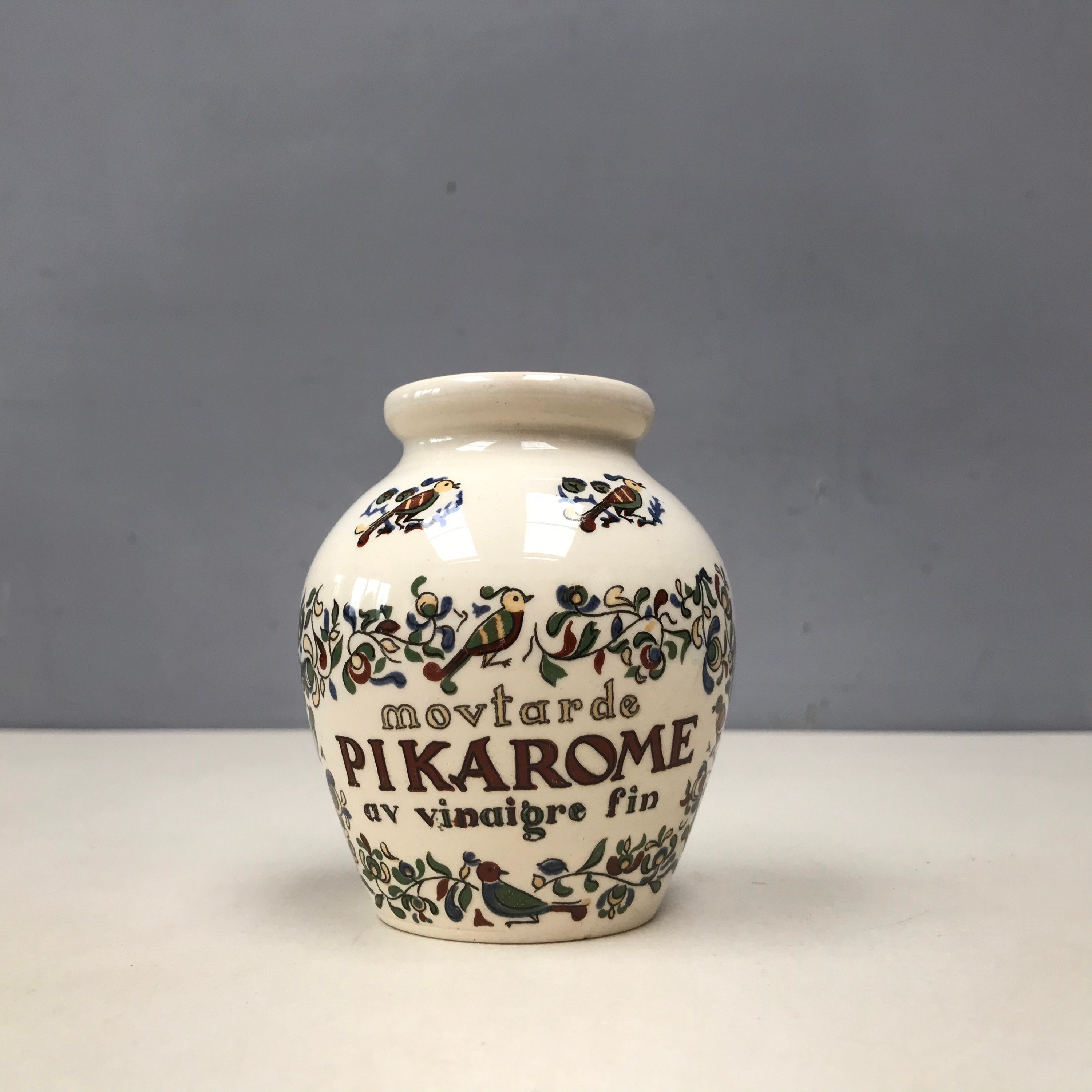 Vintage Digoin Sarreguemines Pot Moutarde Petit Moutardier Grès Gris Crème Beige Pikarome
