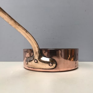 1.4kg! 1.7mm French Copper skillet frying pan. Heavy and thick! Vintage French sauté Gorgeous Antique Cookware