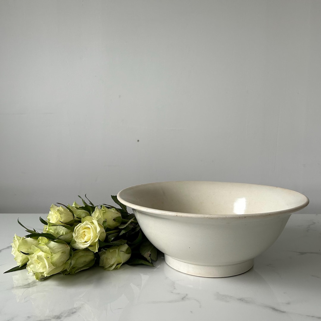 Rare FF PEXONNE Antique French Ironstone Saladier Bowl. Terre De