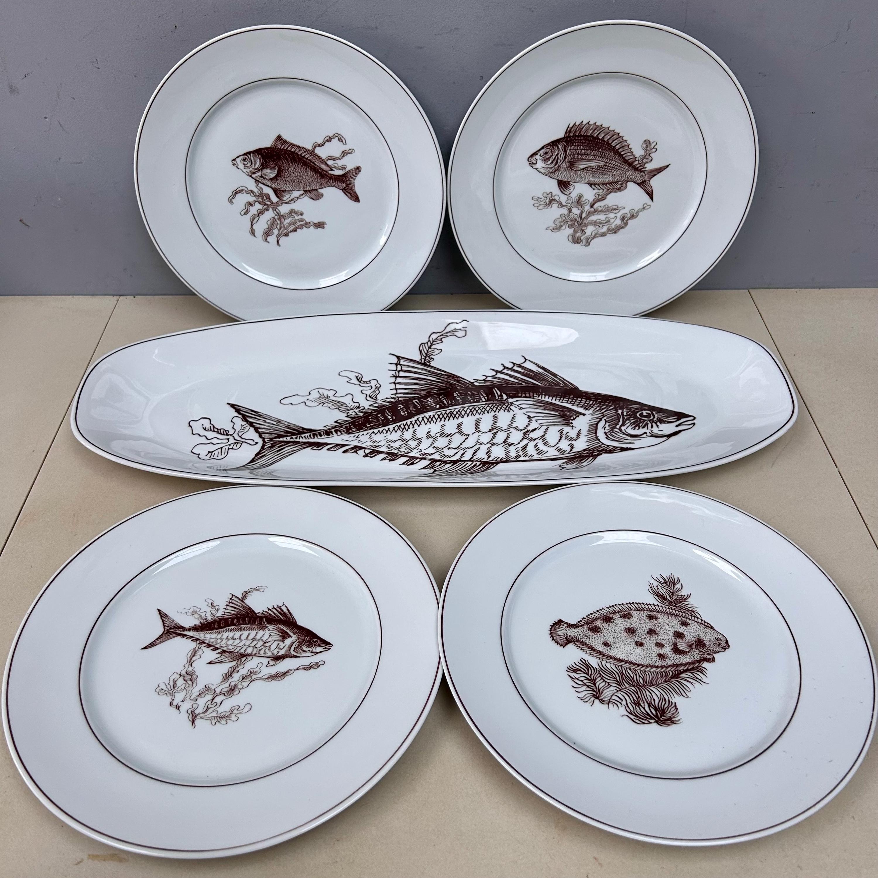 Philippe Deshoulieres 皿 6枚セット Philippe DESHOULIERES Fish Service! Large Long Platter Plus 4
