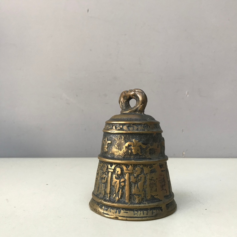 Antique Primitive Heavy Bronze Bell With Coats of Arms and - Etsy