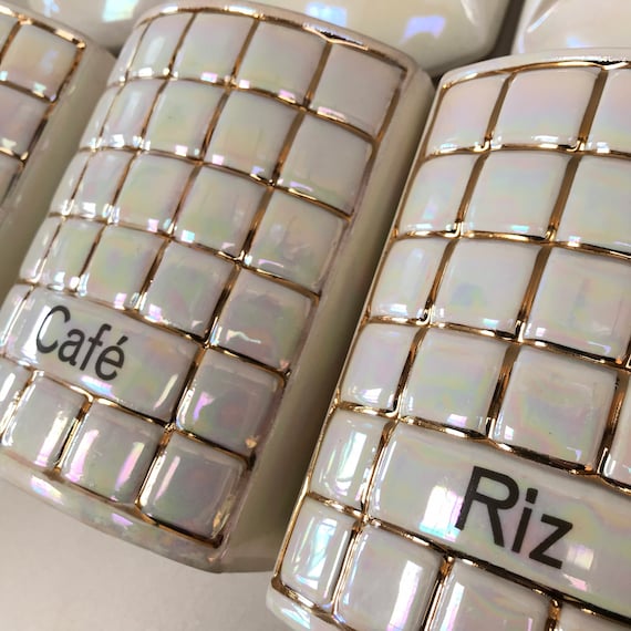 フランスアンティーク 陶器キャニスター 4個セット Ditmar Urbach