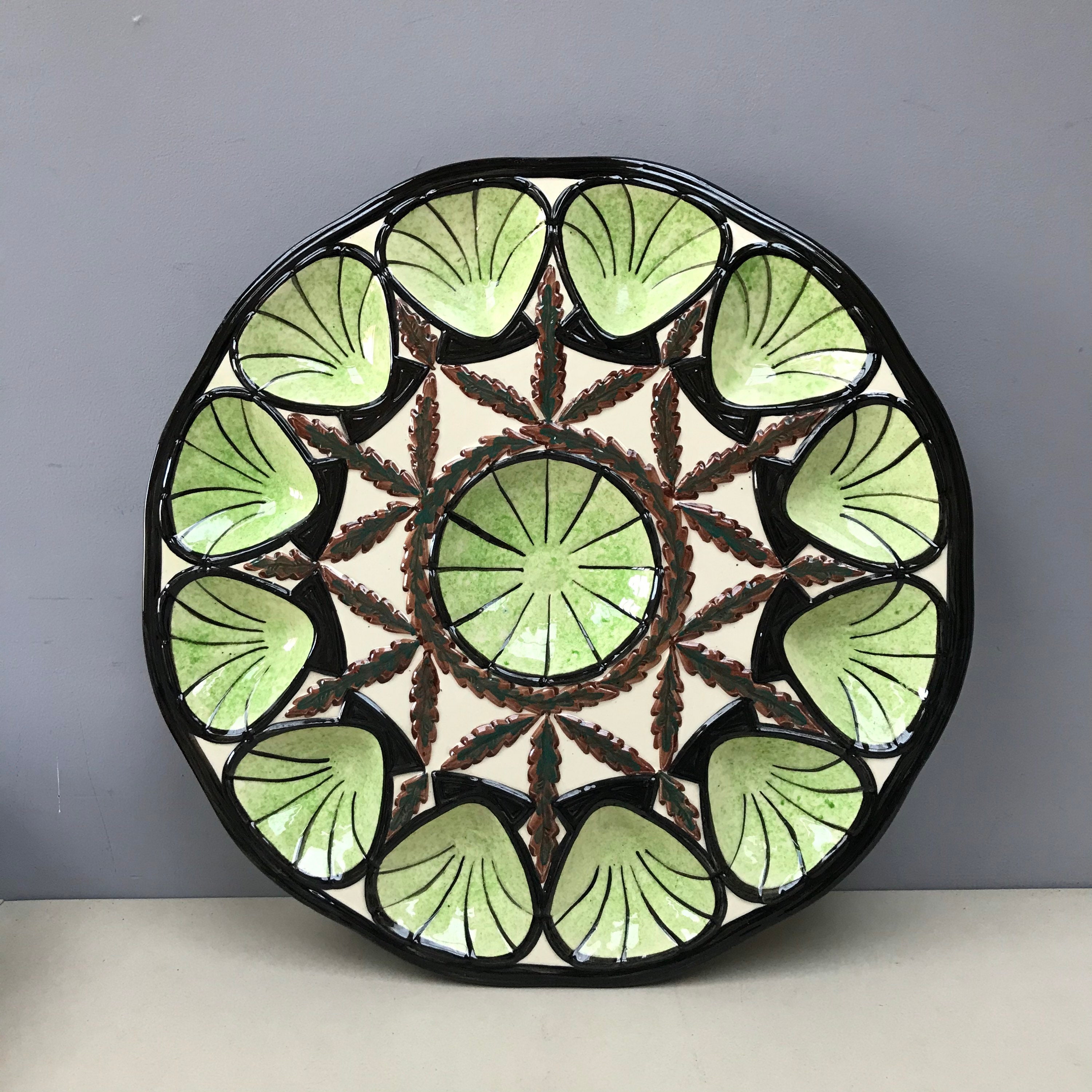 Rare Couleur St Jean de Bretagne Stunning Very Large 15 Pouces Vintage Français Oyster Clam Scallop 