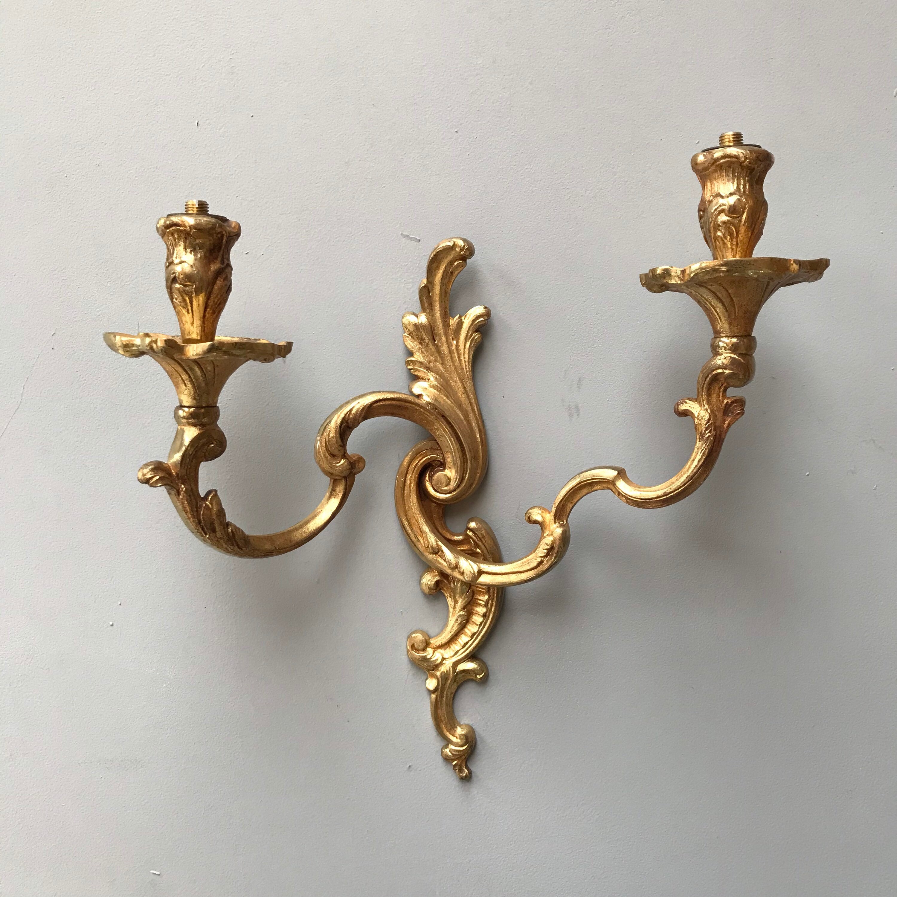 Grand Cru Lourd Français Double Wall Light Romantic Candle Bulb Sconce - Solid Antique Ornate Bronze