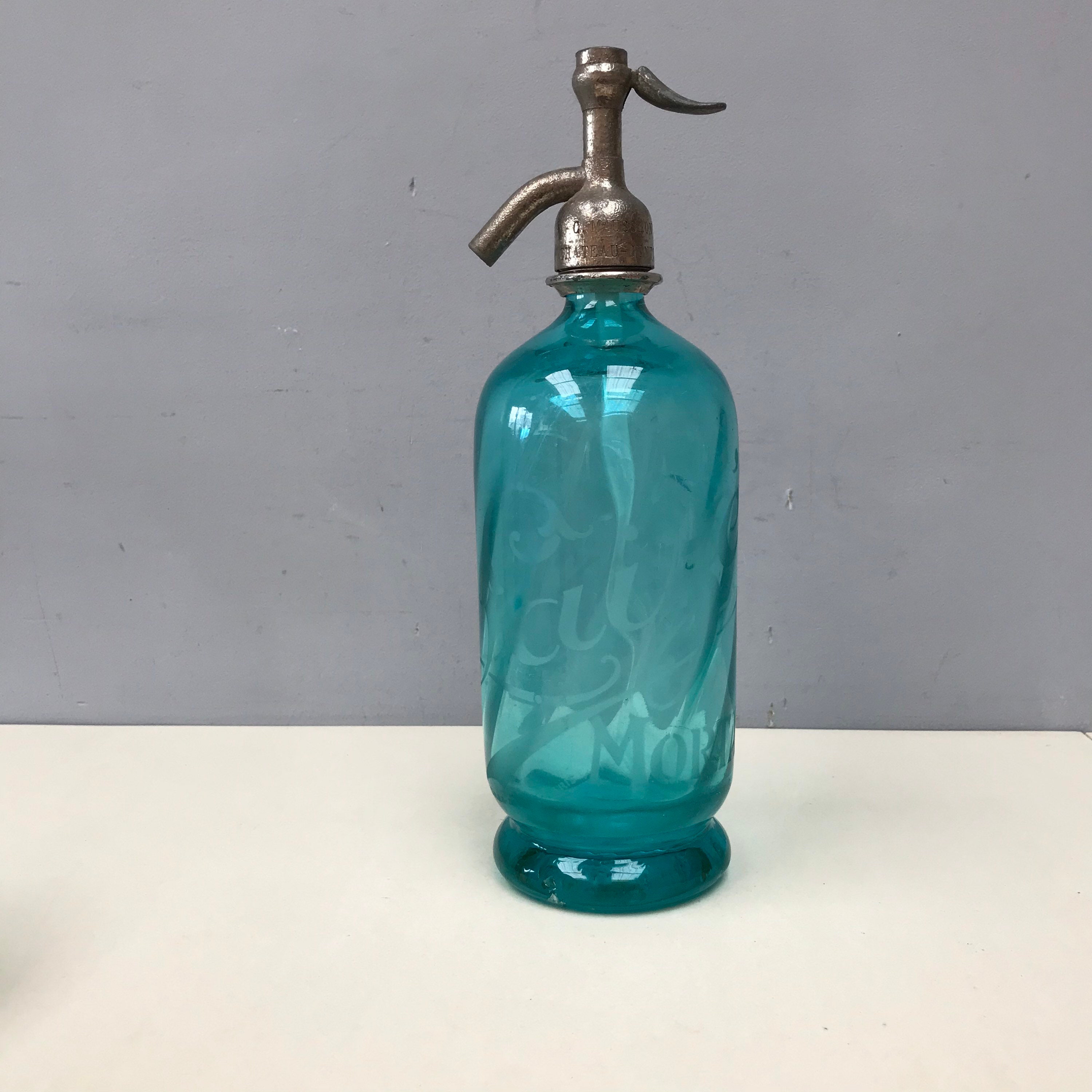 Magnifique Vintage Des Années 1920 Français La Torse de Bouteille Soda Seltzer Torsade Torsadée Orné