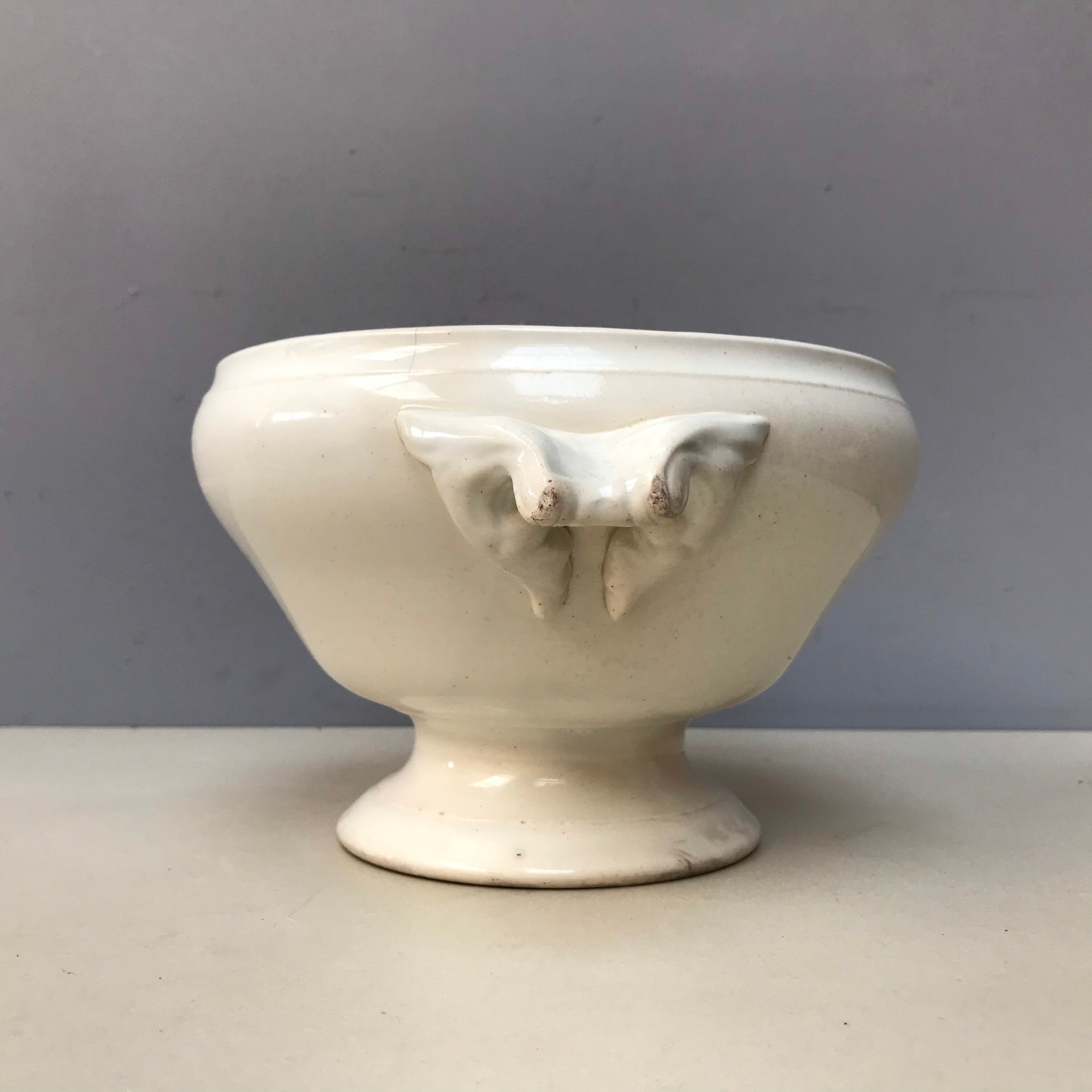 Antique Français Ironstone Tureen Soupiere. Soupe Plat Jardiniere. Saint Amand Les Eaux