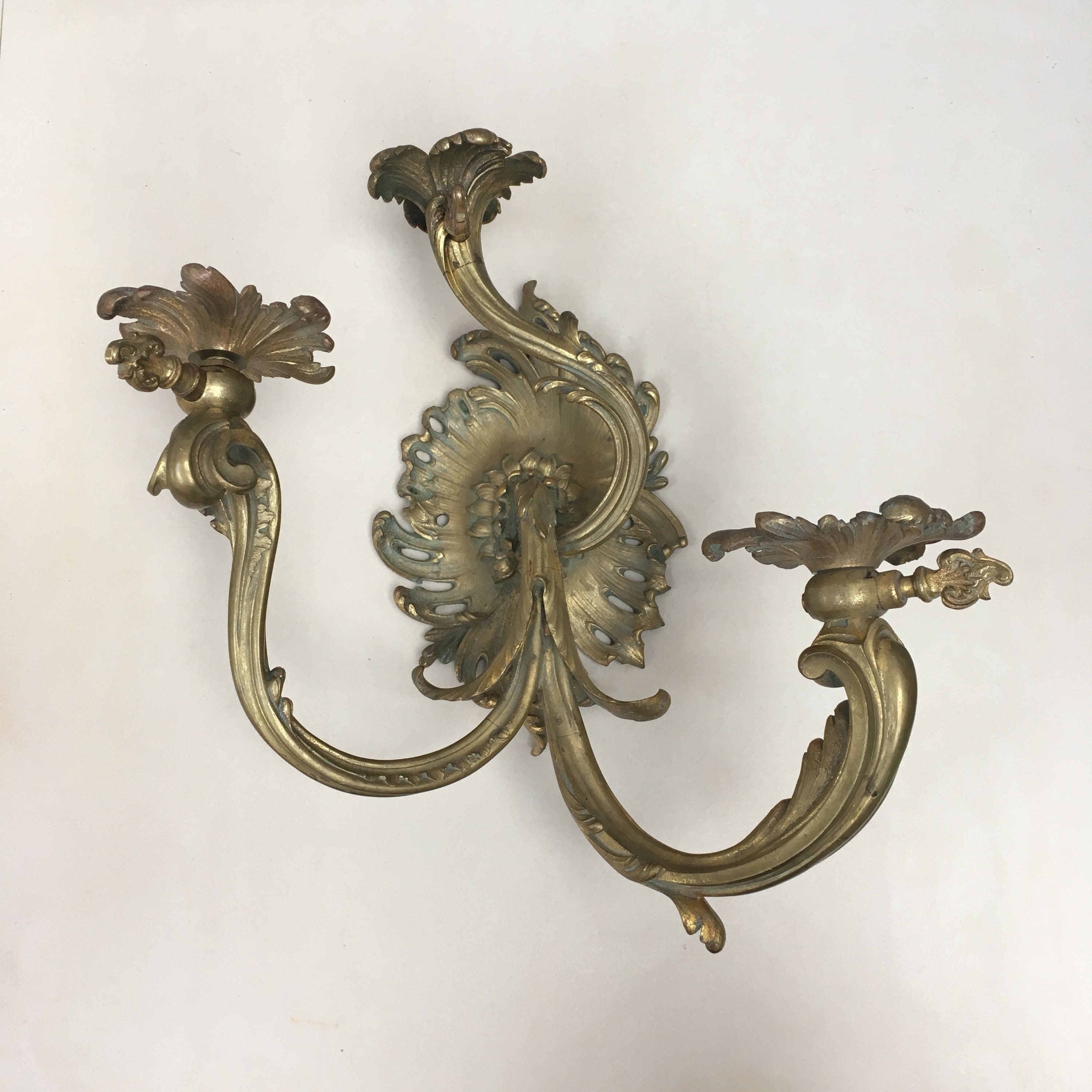 Applique Murale Grand Antique Français Bronze Gaz Rare Léger Prêt à Être Converti. Lourd et Très Gro