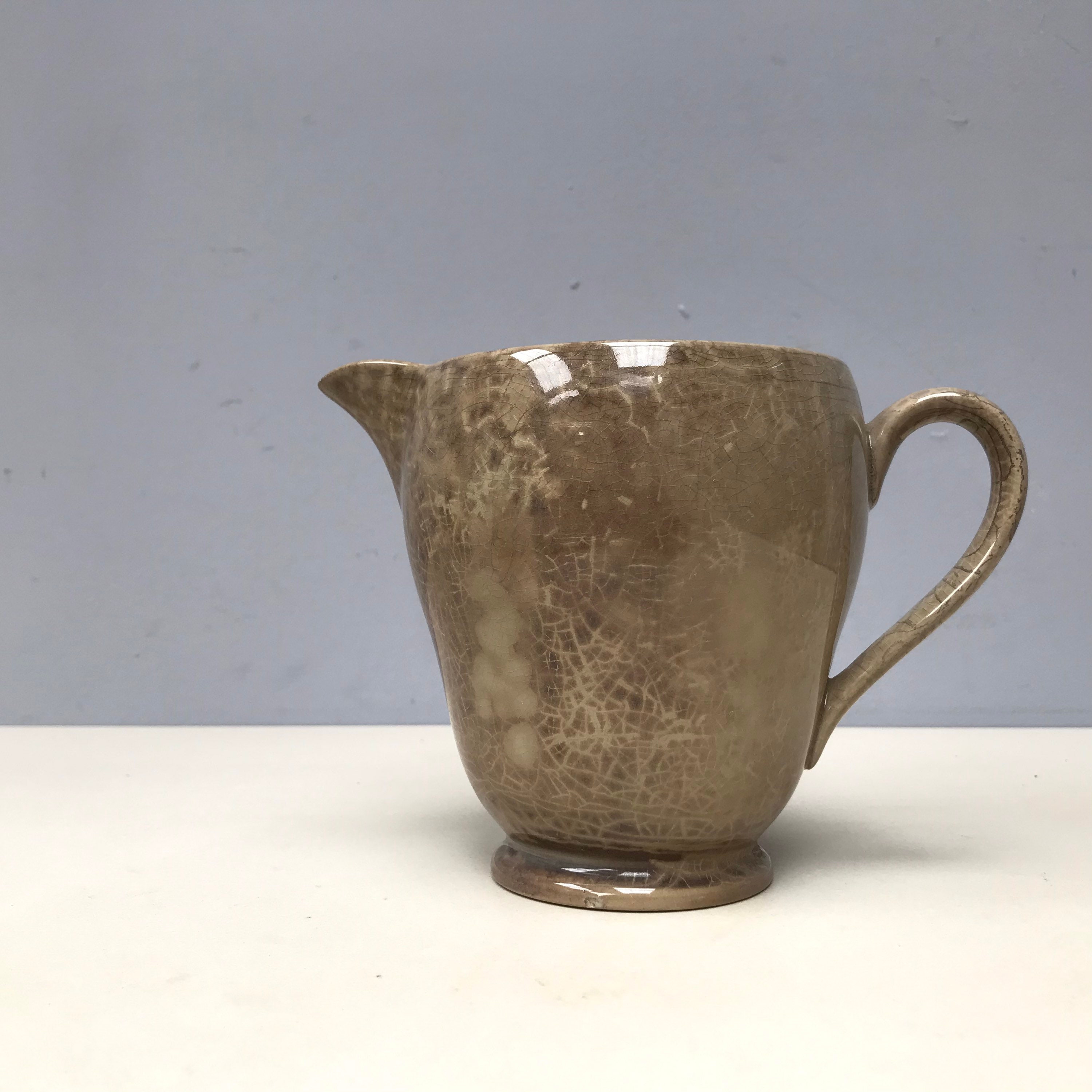 Unique Taquine Ironstone Antique Français Cruche. Petite Cruche de Lait Pichet.