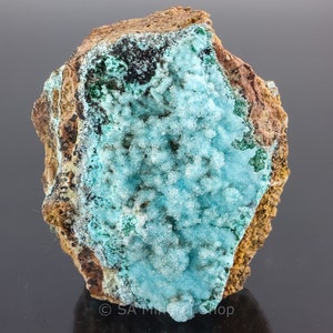 Quartzo Drusey Coating Chrysocolla, Tenke Fungurume Mine, Kinshasa, RD Congo