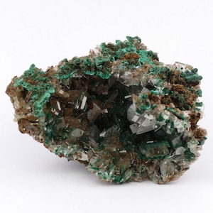 NEW PRODUCTION! Baryte on Malachite Vug, Shangulowé Mine, Kambove, Haut-Katanga, DR Congo