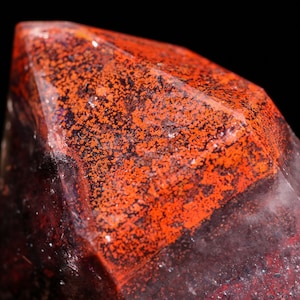 Red Hematite in Quartz Point, Orange River Area, Karas Region, Namibia